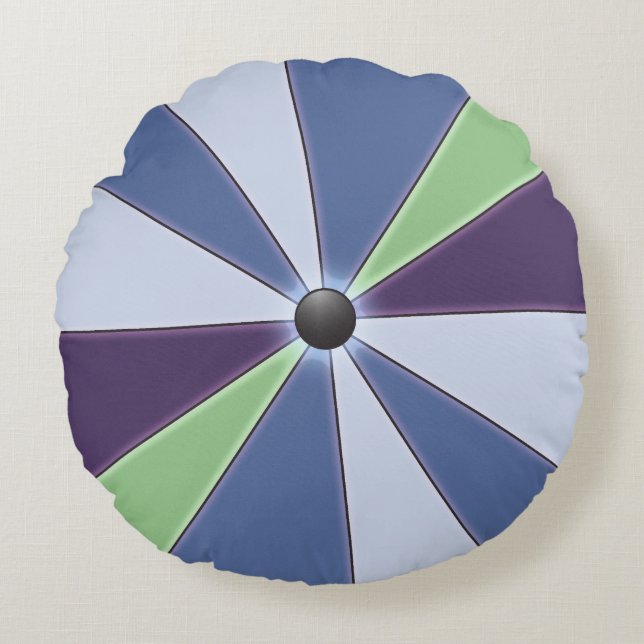 Colour Wheel Blue Round Cushion (Front)