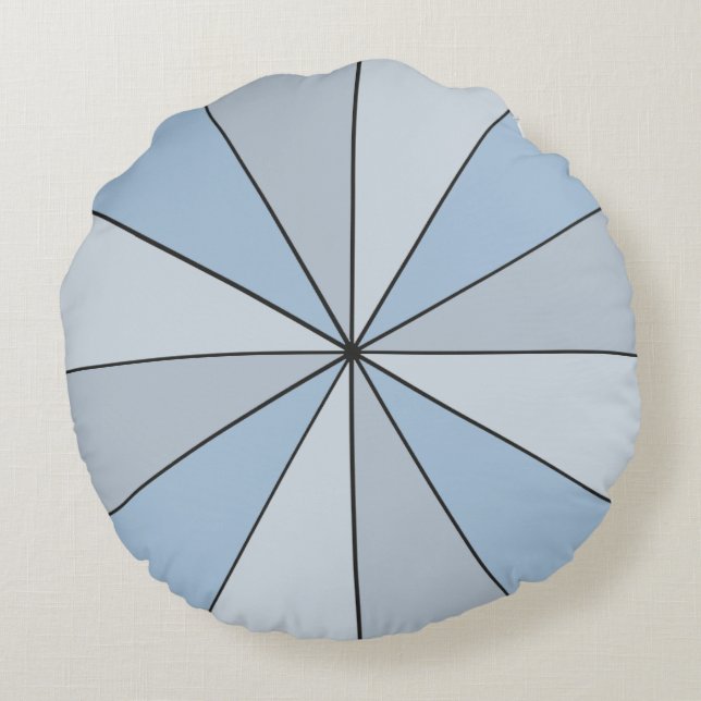 Colour Wheel Blue Round Cushion (Back)