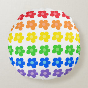 Colour Wheel Harmony In Floral Design Round Cushion