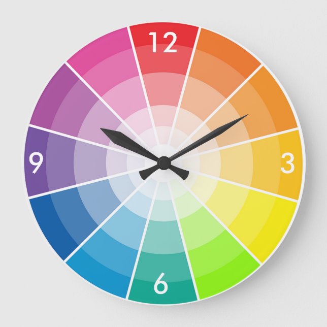 Colour wheel light large clock (Front)
