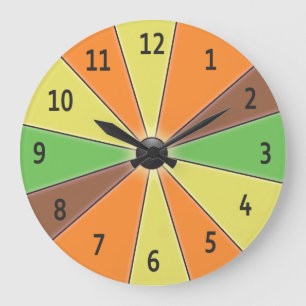 Colour Wheel Orange Large Clock