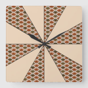 Colour Wheel Peach adjustable Diamonds Square Wall Clock