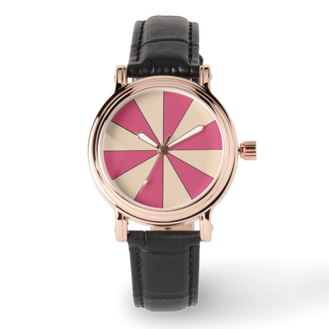 Colour Wheel Peach adjustable Minimalistic Watch (Front)