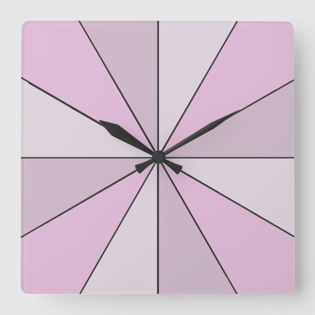 Colour Wheel Pink Square Wall Clock (Front)