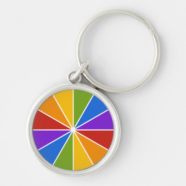 Colour Wheel / Rays custom key chains (Front)