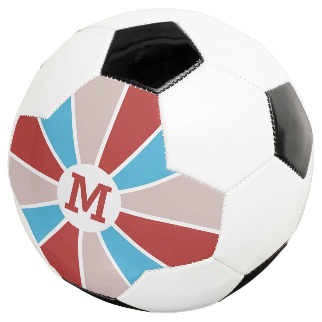 Colour Wheel / Rays custom monogram soccer ball (Three Quarter)