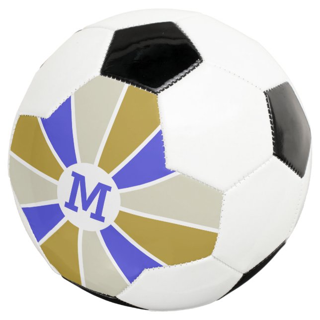 Colour Wheel / Rays custom monogram soccer ball (Three Quarter)