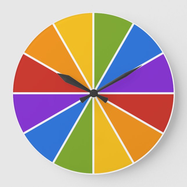 Colour Wheel / Rays custom wall clock (Front)