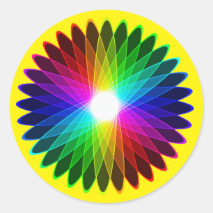 Colour Wheel Round Out Rainbow Hypnotic Halo Classic Round Sticker