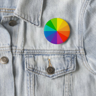 colour wheel theory school science hue disc light 6 cm round badge