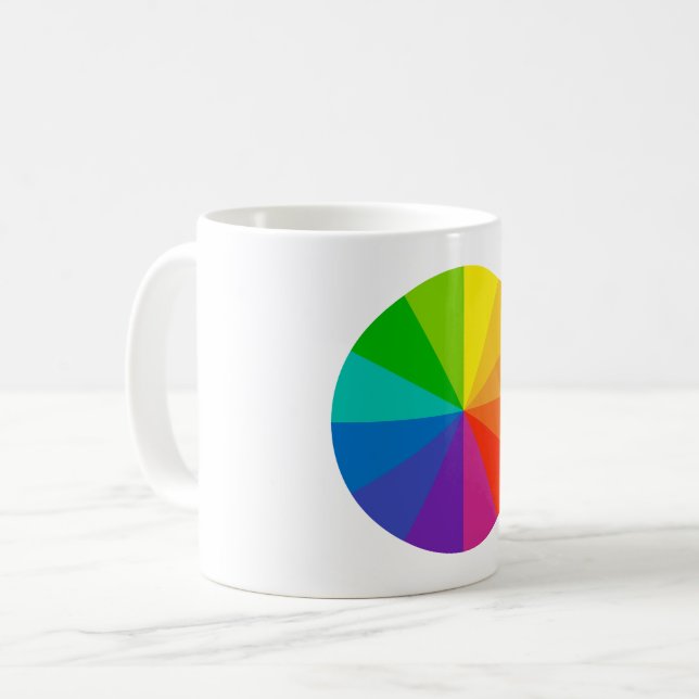 colour wheel theory school science hue disc light  coffee mug (Front Left)
