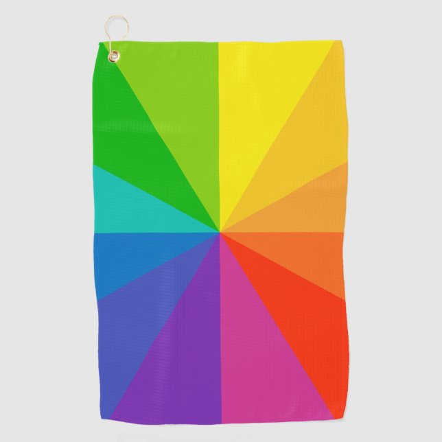 colour wheel theory school science hue disc light  golf towel (Front)