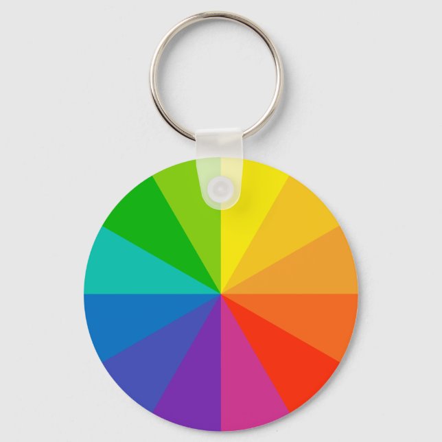 colour wheel theory school science hue disc light  key ring (Front)