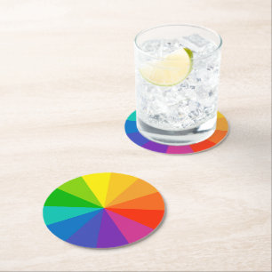 colour wheel theory school science hue disc light round paper coaster