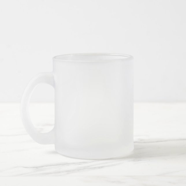 colour white frosted glass coffee mug (Left)
