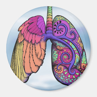 Colour Winged Paisley Lung Magnet