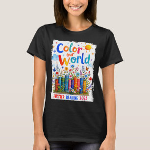 Colour World Summer Reading 2026 Cute Book T-Shirt
