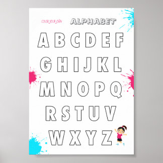 Colour you own ABC kids Poster