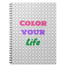 Colour your life journal cover | Flower pattern