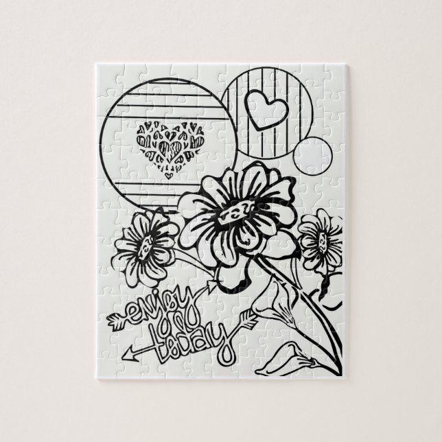 Colour your own adult colouring teen jigsaw puzzle (Vertical)