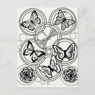 Colour your own adult colouring teen postcard