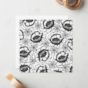 Colour Your Own Anemone Flowers Card