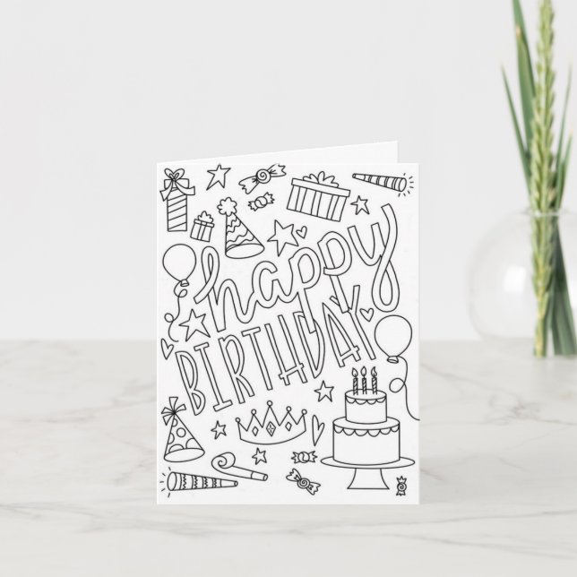 Colour-your-own birthday card (Front)