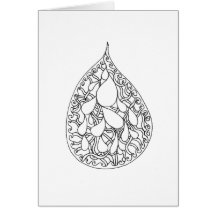 Colour Your Own Card - Curly Droplet
