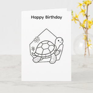 Colour your own card turtle design
