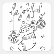 Colour Your Own Christmas Penguin in a Stocking