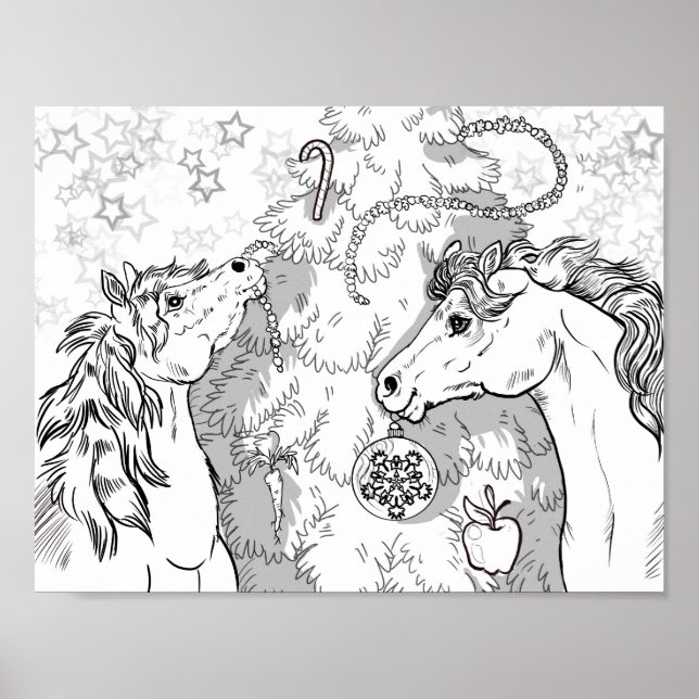 Colour your Own Christmas Ponies Poster (Front)