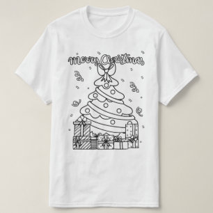 Colour Your Own Christmas tree Christmas Job  T-Shirt