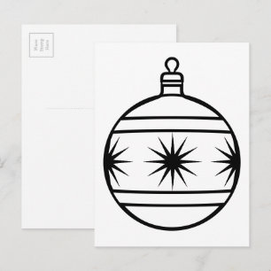 Colour-Your-Own Christmas Tree Ornament Postcard