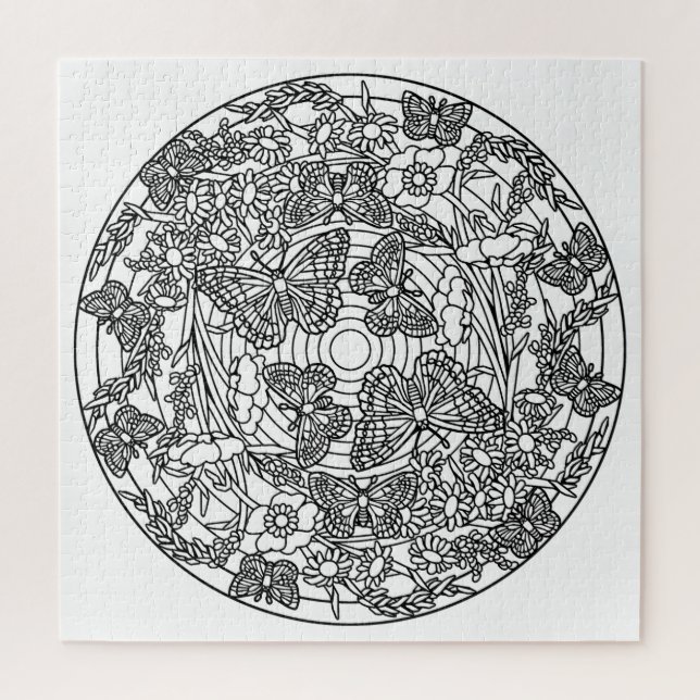 Colour Your Own Colouring Book Design Butterflies Jigsaw Puzzle (Vertical)