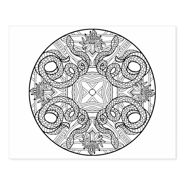 Colour Your Own Colouring Book Design Snake Rubber Stamp (Imprint)