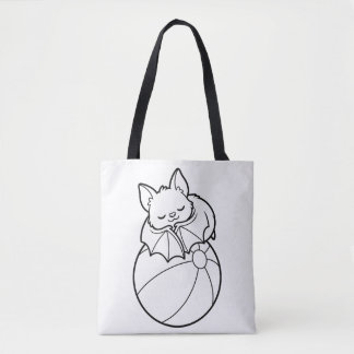 Colour Your Own Cute Bat Beach Ball Summerween Tote Bag