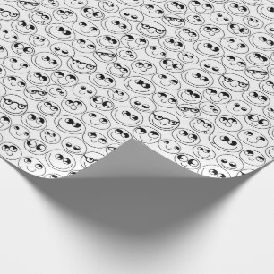 Colour Your Own Cute Faces Wrapping Paper