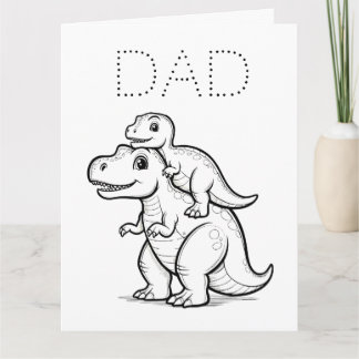 Colour-Your-Own Dinosaur DIY Happy Father's Day Card