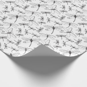 Colour Your Own Dragonfly Pattern Wrapping Paper