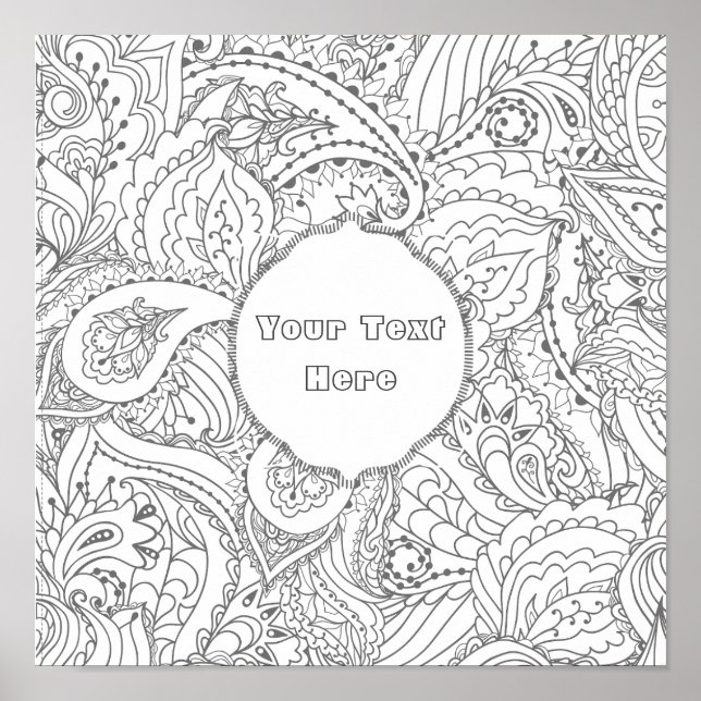 Colour Your Own Floral Poster Meditation (Front)