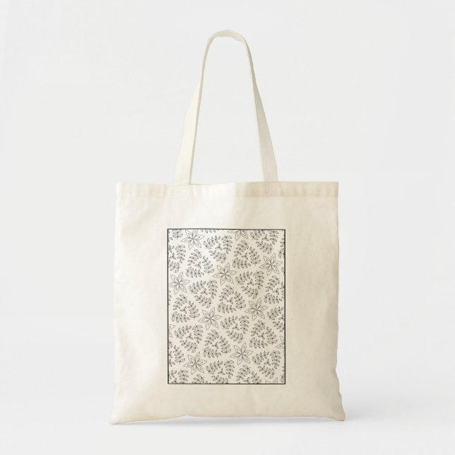 Colour Your Own Floral Tote Bag (Front)