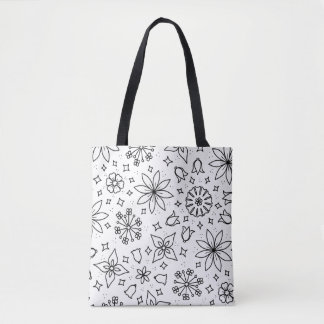 Colour Your Own Floral Tote Bag