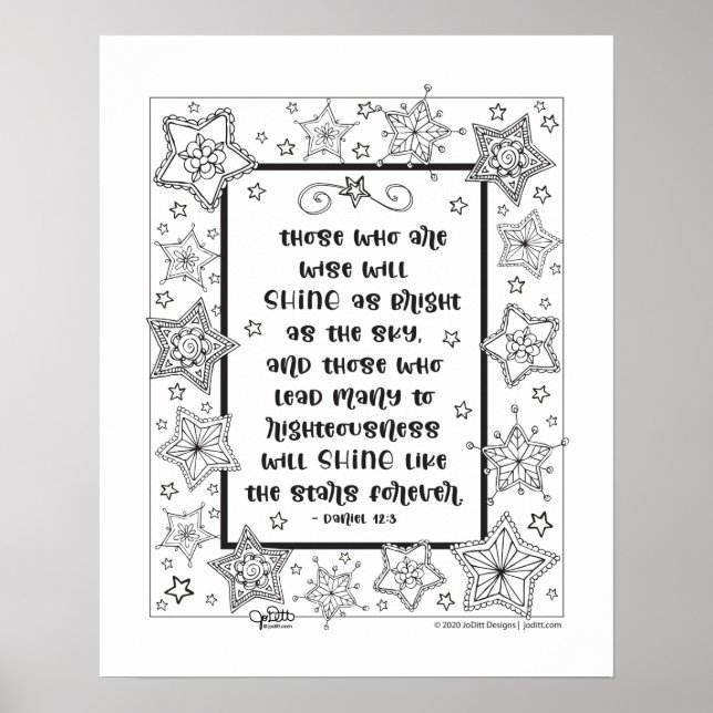 Colour Your Own Inspirational Quote Bible Verse Poster (Front)