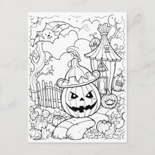 Colour Your Own Jack-o-Lantern Postcard