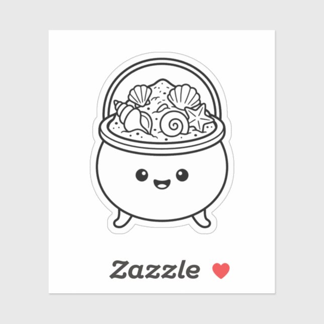 Colour Your Own Kawaii Cauldron Sand Seashells (Sheet)