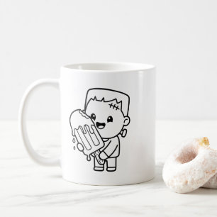 Colour Your Own Kawaii Frankenstein Popsicle Coffee Mug