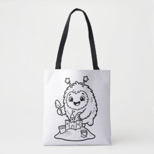 Colour Your Own Kawaii Monster Sandcastle Tote Bag