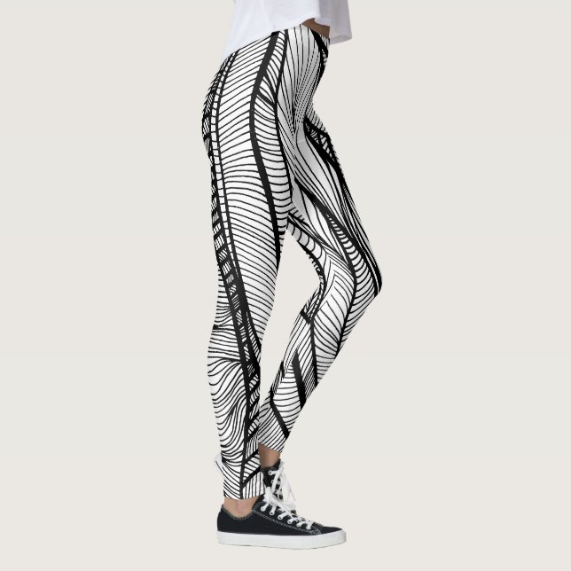Colour-Your-Own Line Art: unique, fun, activity  Leggings (Right)