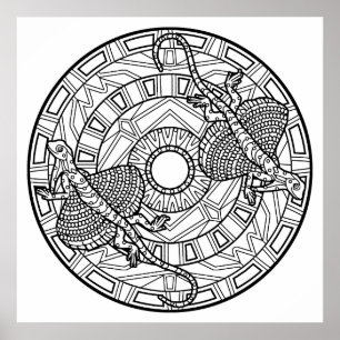 Colour Your Own Lizard Mandala Colouring Poster