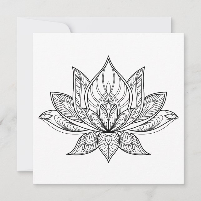 Colour Your Own Lotus Card (Front)